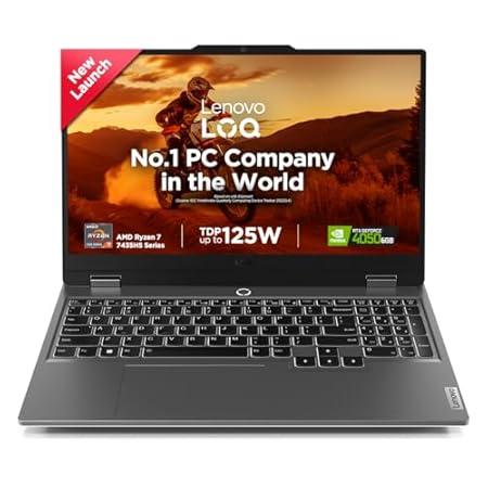 Lenovo LOQ 2024, AMD Ryzen 7 7435HS, NVIDIA RTX 4050-6GB, 24GB RAM, 512GB SSD, 15.6"/39.6cm, Windows 11, MS Office Home 2024, Grey, 2.4Kg, 83JC00EGIN, 100% sRGB, 3 Mon. Game Pass Gaming Laptop